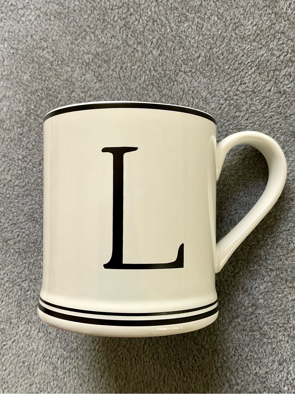 SUR LA TABLE Classic “L” Initial Stoneware Mug